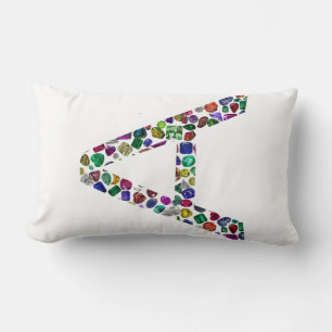 Anfangsbuchstabe A mit Gemstone Floral Monogram Lendenkissen
