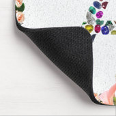 Anfangsbuchstabe A mit Gemstone Floral Monogram Mousepad (Ecke)