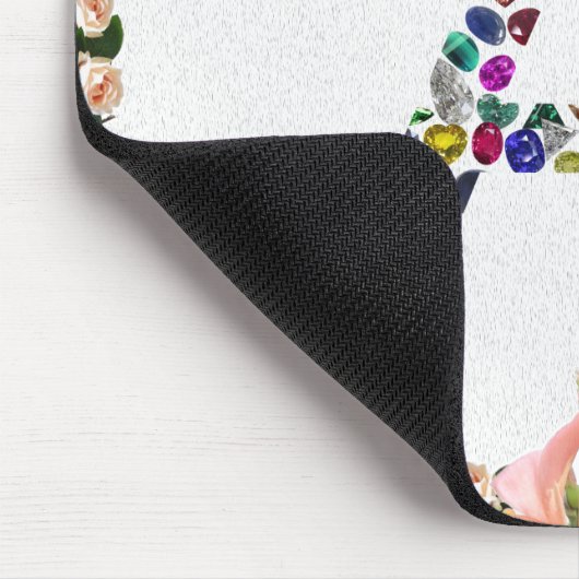 Anfangsbuchstabe A mit Gemstone Floral Monogram Mousepad (Ecke)