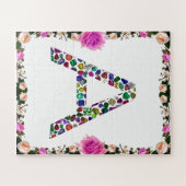 Anfangsbuchstabe A mit Gemstone Floral Monogram Puzzle (Horizontal)