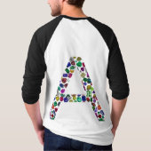 Anfangsbuchstabe A mit Gemstone Floral Monogram T-Shirt (Rückseite)