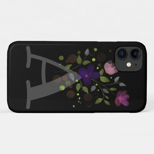 Anfangsbuchstabe A Plus Blumendesign Case-Mate iPhone Hülle (Rückseite (Horizontal))