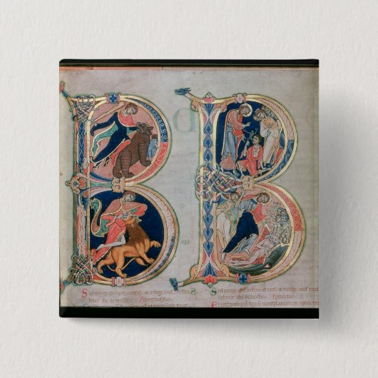 Anfangsbuchstabe "B" Beatus Vir - Blessed ist Button (Vorderseite)
