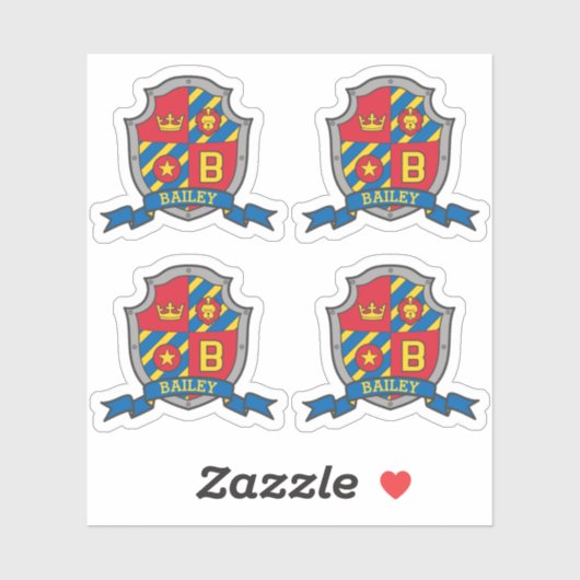 Anfangsbuchstabe B individuelle Name Löwe Wappen S Aufkleber (Blatt)