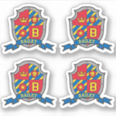 Anfangsbuchstabe B individuelle Name Löwe Wappen S Aufkleber (Vorderseite)