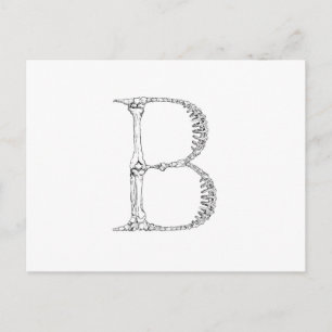 Anfangsbuchstabe B Knochen Postkarte