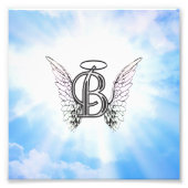 Anfangsbuchstabe B mit Engelswing Fotodruck (Vorne)
