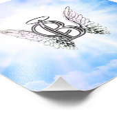 Anfangsbuchstabe B mit Engelswing Fotodruck (Ecke)