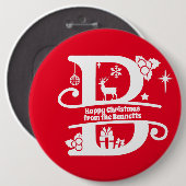 Anfangsbuchstabe B Monogramm Familienname Gruß Button (Vorne & Hinten)