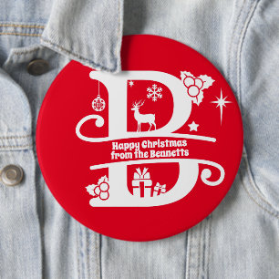 Anfangsbuchstabe B Monogramm Familienname Gruß Button
