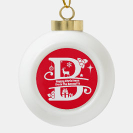 Anfangsbuchstabe B Monogramm Familienname Gruß Keramik Kugel-Ornament