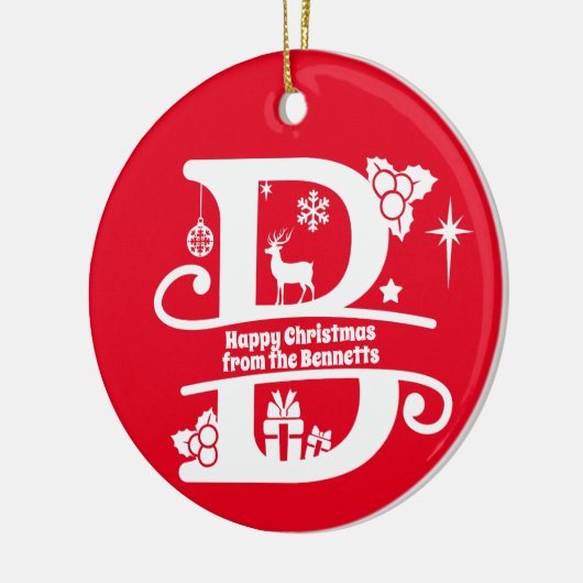 Anfangsbuchstabe B Monogramm Familienname Gruß Keramik Ornament (Links)