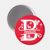 Anfangsbuchstabe B Monogramm Familienname Gruß Magnet (Vorderseite/Rückseite)