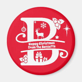 Anfangsbuchstabe B Monogramm Familienname Gruß Magnet