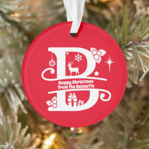 Anfangsbuchstabe B Monogramm Familienname Gruß Ornament