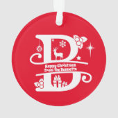 Anfangsbuchstabe B Monogramm Familienname Gruß Ornament (Rückseite)