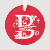 Anfangsbuchstabe B Monogramm Familienname Gruß Ornament (Vorderseite)