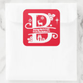 Anfangsbuchstabe B Monogramm Familienname Gruß Quadratischer Aufkleber (Tasche)
