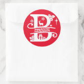 Anfangsbuchstabe B Monogramm Familienname Gruß Runder Aufkleber (Tasche)