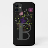Anfangsbuchstabe B Plus Blumendesign Case-Mate iPhone Hülle (Rückseite)