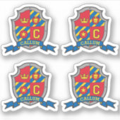 Anfangsbuchstabe C individuelle Name Löwe Wappen S Aufkleber (Vorderseite)