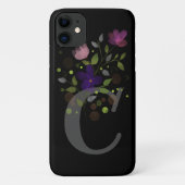 Anfangsbuchstabe C Plus Blumendesign Case-Mate iPhone Hülle (Rückseite)