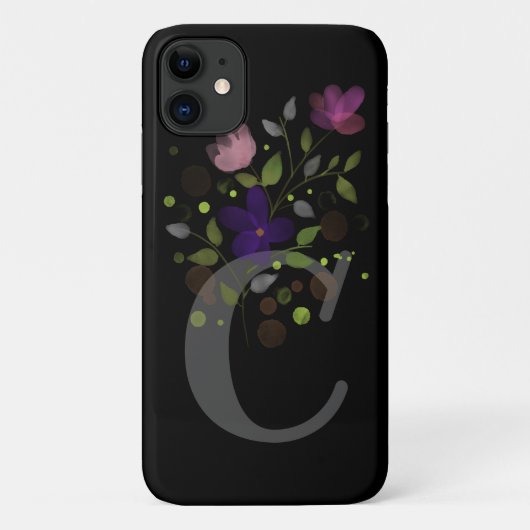 Anfangsbuchstabe C Plus Blumendesign Case-Mate iPhone Hülle (Rückseite)