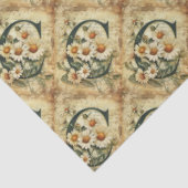 Anfangsbuchstabe C Vintage Zeichnend Tageszeit Seidenpapier (Ausschnitt)