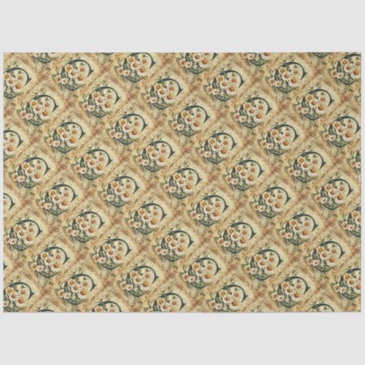 Anfangsbuchstabe C Vintage Zeichnend Tageszeit Seidenpapier (Vorderseite)