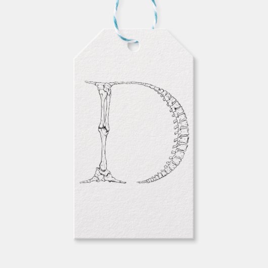 Anfangsbuchstabe D Knochen Geschenkanhänger (Vorderseite)