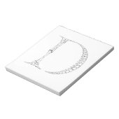 Anfangsbuchstabe D Knochen Notizblock (Rotiert)