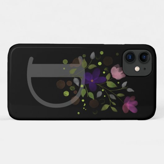Anfangsbuchstabe D Plus Blumendesign Case-Mate iPhone Hülle (Rückseite (Horizontal))