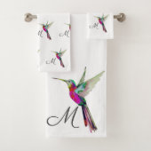 Anfangsbuchstabe der Hummingbird Aquarellfarbe Badhandtuch Set (Insitu)