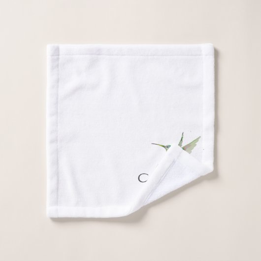 Anfangsbuchstabe der Hummingbird Aquarellfarbe Badhandtuch Set (Waschlappen)