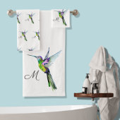 Anfangsbuchstabe der Hummingbird Aquarellfarbe Badhandtuch Set