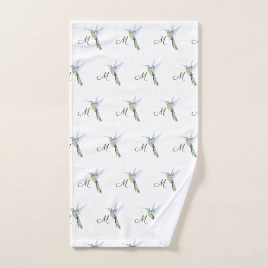 Anfangsbuchstabe der Hummingbird Aquarellfarbe Badhandtuch Set (Handtuch)
