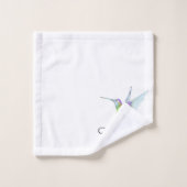 Anfangsbuchstabe der Hummingbird Aquarellfarbe Badhandtuch Set (Waschlappen)