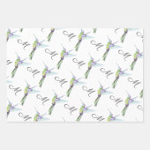 Anfangsbuchstabe der Hummingbird Aquarellfarbe Geschenkpapier Set (Vorderseite 2)