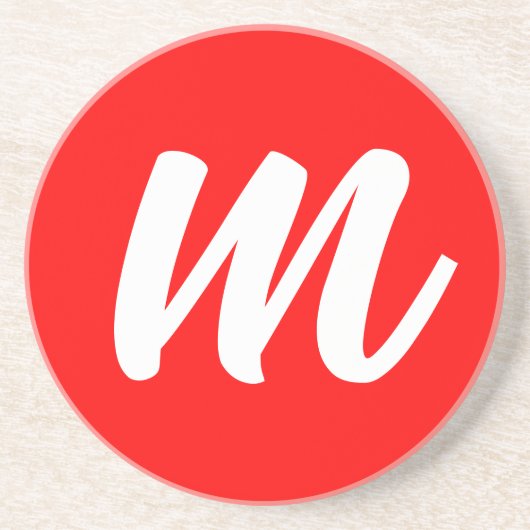 Anfangsbuchstabe der Roten Weißkalligraphie Getränkeuntersetzer (Vorne)