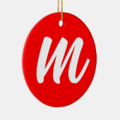 Anfangsbuchstabe der Roten Weißkalligraphie Keramik Ornament (Rechts)