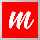 Anfangsbuchstabe der Roten Weißkalligraphie Poster (Vorne)