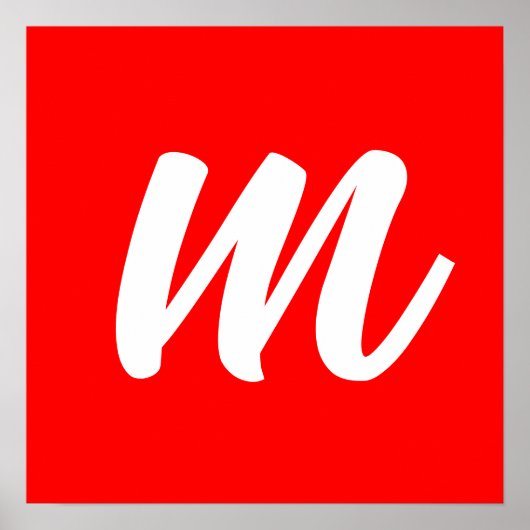 Anfangsbuchstabe der Roten Weißkalligraphie Poster (Vorne)