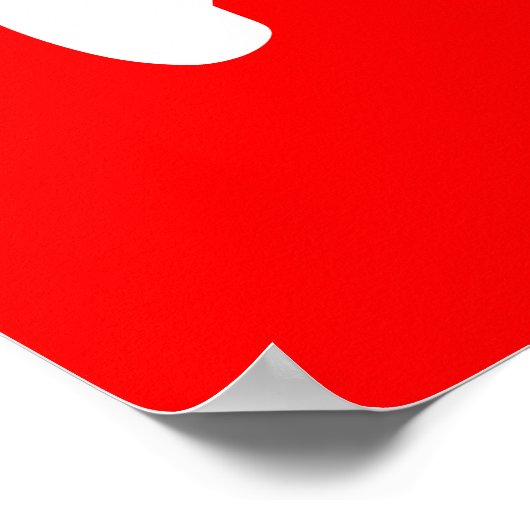 Anfangsbuchstabe der Roten Weißkalligraphie Poster (Ecke)