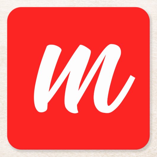 Anfangsbuchstabe der Roten Weißkalligraphie Rechteckiger Pappuntersetzer (Vorderseite)