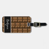 Anfangsbuchstabe des braunen Schwarz-weißen modern Gepäckanhänger (Vorderseite horizontal)