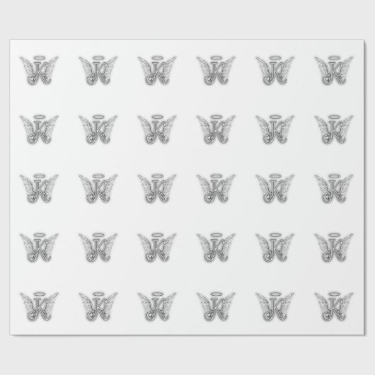 Anfangsbuchstabe des Engels-Alphabet-K Wings Halo Geschenkpapier (Flach)