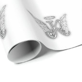 Anfangsbuchstabe des Engels-Alphabet-K Wings Halo Geschenkpapier (Rolleneckpunkt)