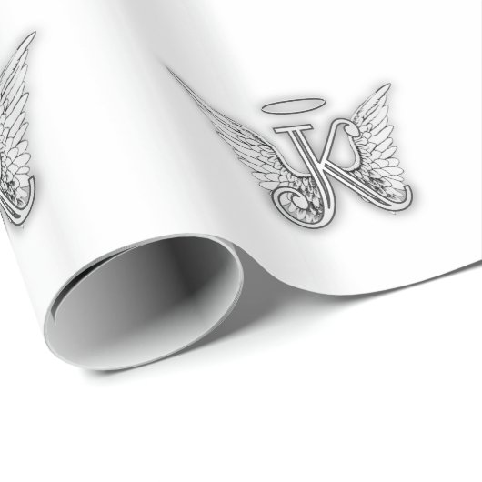 Anfangsbuchstabe des Engels-Alphabet-K Wings Halo Geschenkpapier (Rolleneckpunkt)