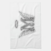 Anfangsbuchstabe des Engels-Alphabet-M Wings Halo Küchentuch (Vertikal)