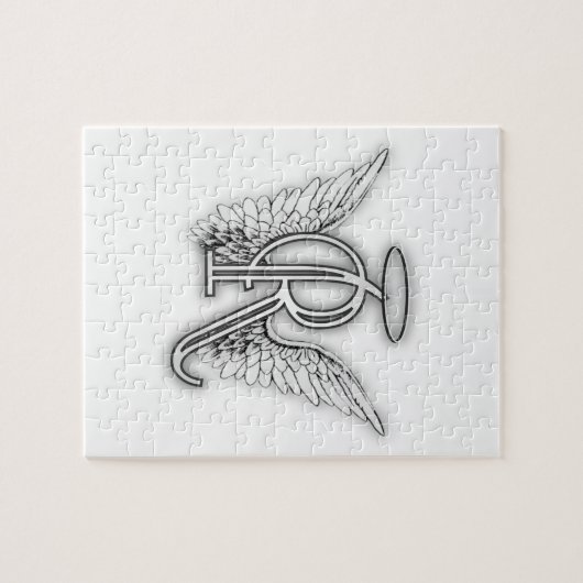 Anfangsbuchstabe des Engels-Alphabet-R Wings Halo Puzzle (Horizontal)